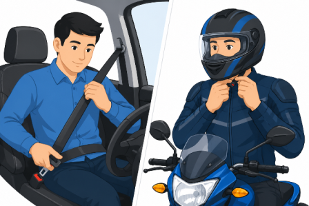 Seatbelt & Helmet
